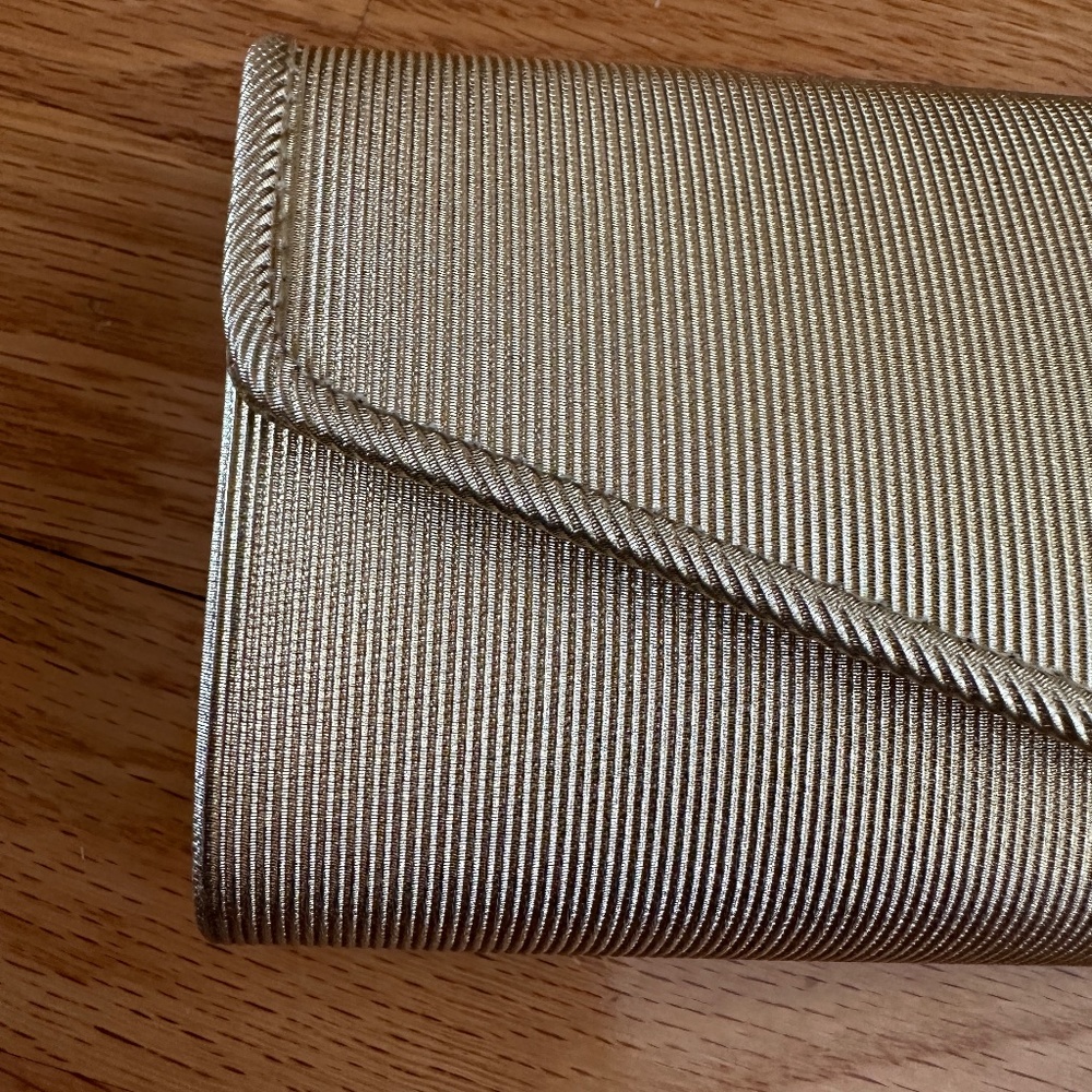 NWOT Gold Evening Bag Clutch Shoulder Bag - Picture 8 of 11